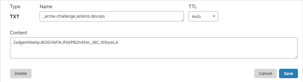 DNS TXT record